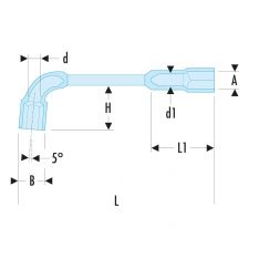 FACOM 75.XU - Inch 6x6pt Angled Socket Spanner