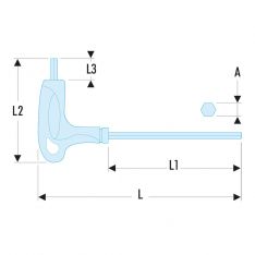 FACOM 84TZA.XM - Metric Hex Comfort Grip T-Handle Key