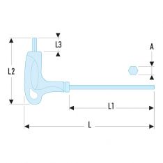 FACOM 84TZA.XU - Inch Hex Comfort Grip T-Handle Key