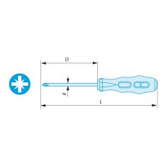 FACOM ANDXSR - Non-Sparking Pozidriv Wooden Handle Screwdriver