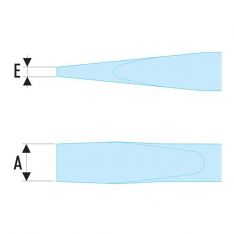 FACOM ATHH.X - Slotted Flared Wooden Handle Bolster Screwdriver
