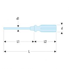 FACOM ATHH.DX - Pozidriv Wooden Handle Bolster Screwdriver