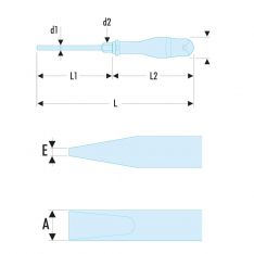 FACOM ATWHX - Flared Slotted Protwist Bolster Hex Bar Screwdriver