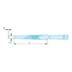 FACOM DRD.MDXSR - Non-Sparking Half Round Second Cut Metal File + Handle