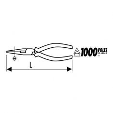 EXPERT by FACOM E185A.XVE - Insulated Straight Half-Round Comfort Grip Pliers