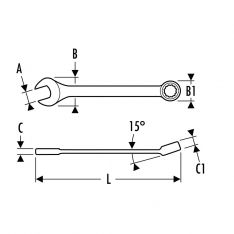 EXPERT by FACOM E40.XLAM - Metric Long Combination Spanner