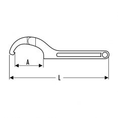 EXPERT by FACOM E125A.X - Hinged Hook + Pin Spanner