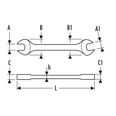 EXPERT by FACOM E44.XM - Metric Open Jaw Spanner