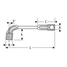 EXPERT by FACOM E76.XM - Metric 12x6pt Angled Socket Spanner