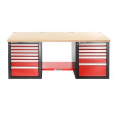 FACOM JLS2-2MW13DL - JETLINE+ 2m Wooden Work Bench + 13 Drawer 3 Mod Base Unit