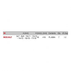 FACOM MOD.65J7PB - 7pc Metric Ratchet Offset Ring Spanner Module