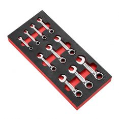 FACOM MODM.467BJU10 - 10pc Inch Stubby Ratchet Combination Spanner Foam Module