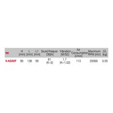 FACOM V.AG50F - 20000rpm 50mm Aluminium Air Angle Grinder