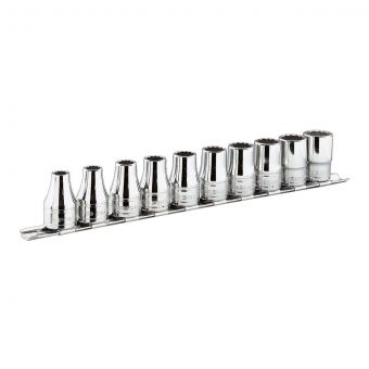 FACOM J.40E - 10pc 3/8" Square Drive Metric 12pt Socket Set + Rail