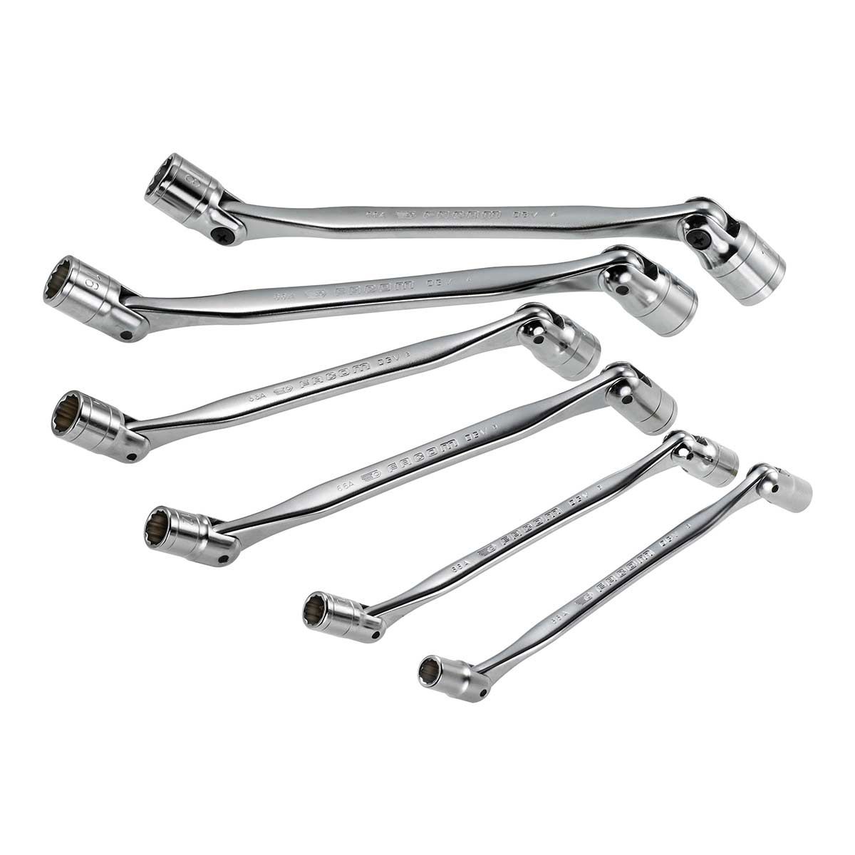 66A.JE6 6pc Metric Hinged Socket Spanner Set ETS