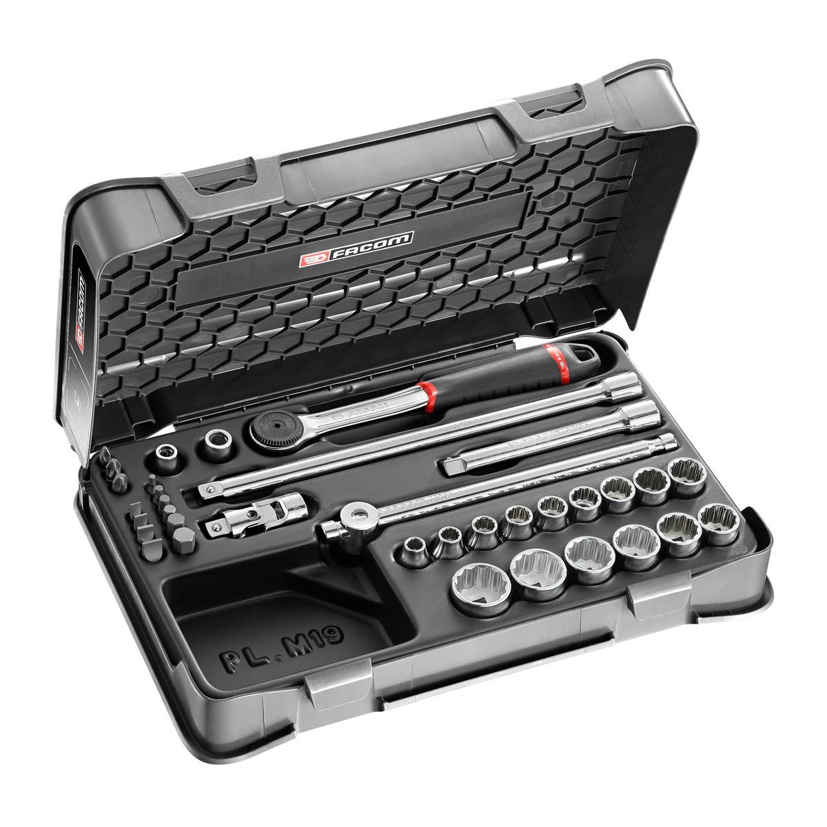 J.430BSP 35pc 3/8" Square Drive Metric 12pt Socket + J.161B