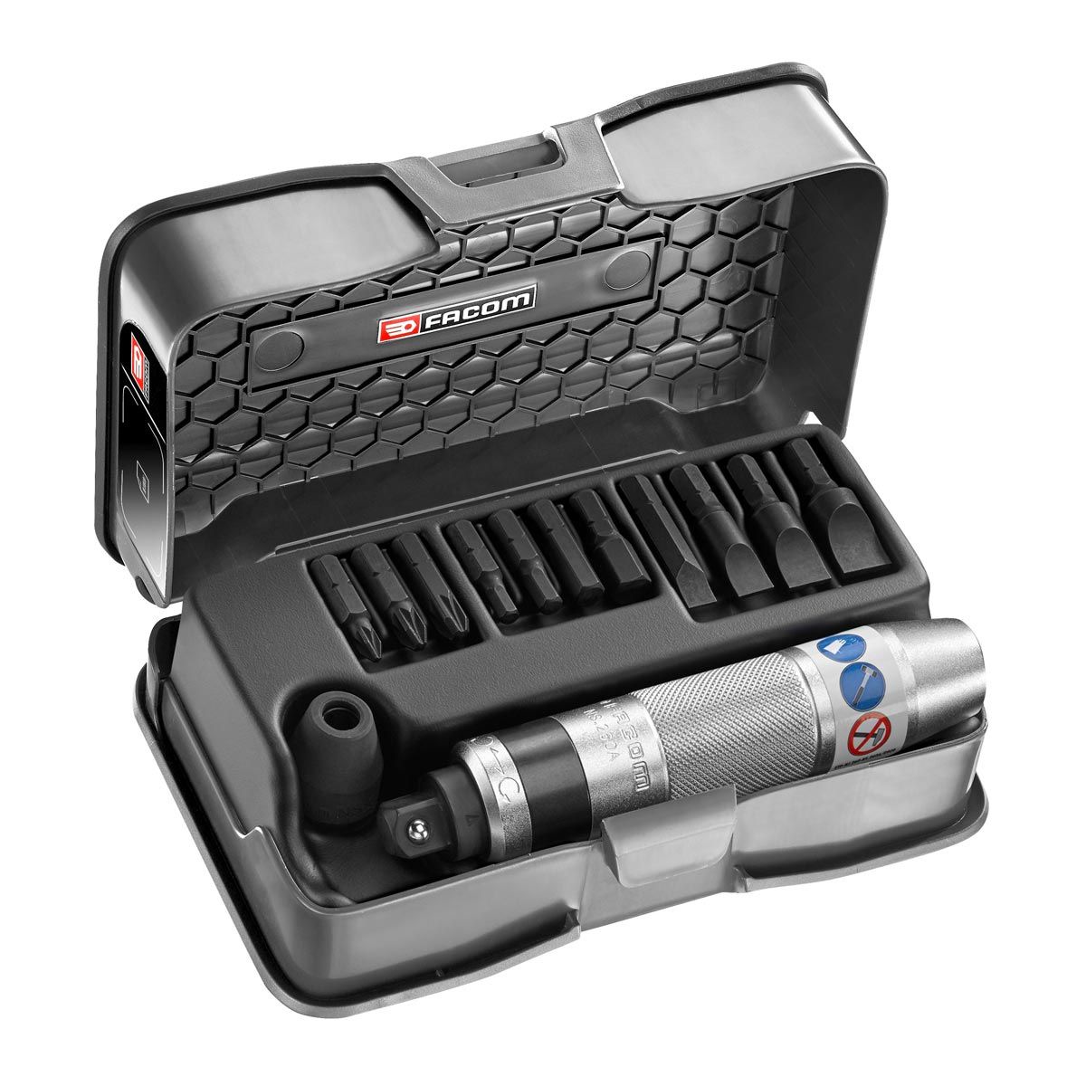 NS.263M 13pc 1/2" Square Drive Manual Impact Screwdriver + Bits Set ETS