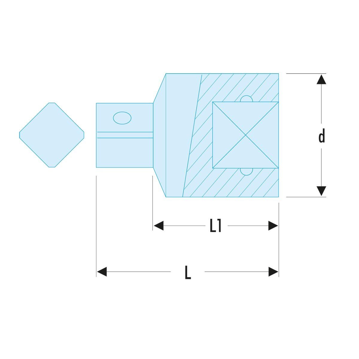 S.230 1/2" Square Drive F To 3/8" Square Drive M Coupler ETS
