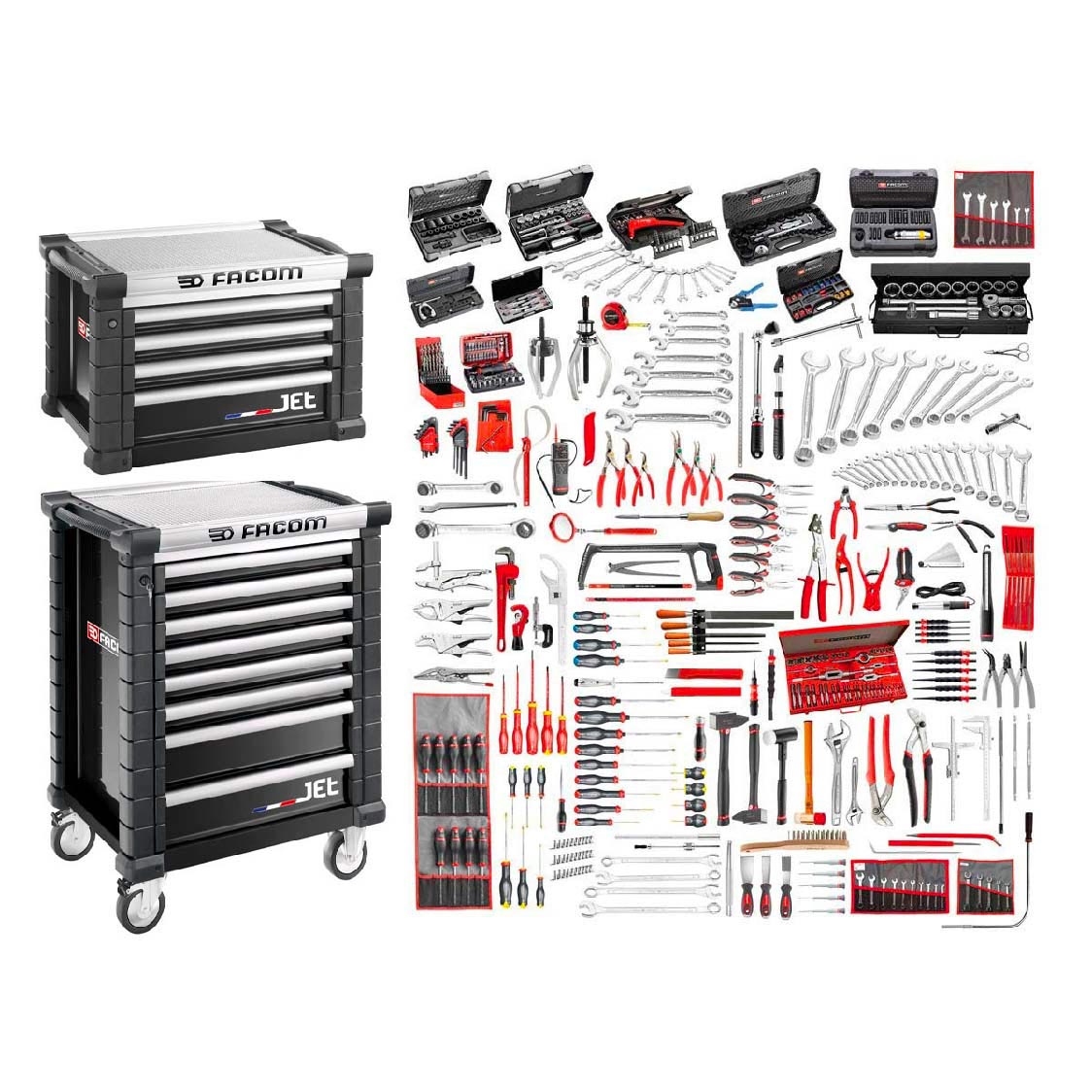 FACOM JET8.M160A - 528pc General Metric Tool Kit + Roller Cabinet 