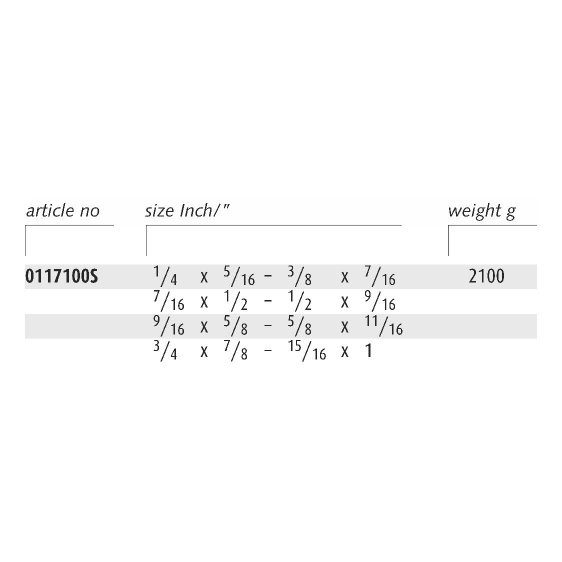 ENDRES 0117100S - 8pc Non-Sparking Inch Deep Offset Ring Spanner Set