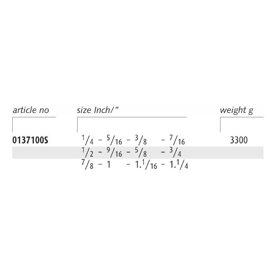 ENDRES 0137100S - 12pc Non-Sparking Inch Combination Spanner Set