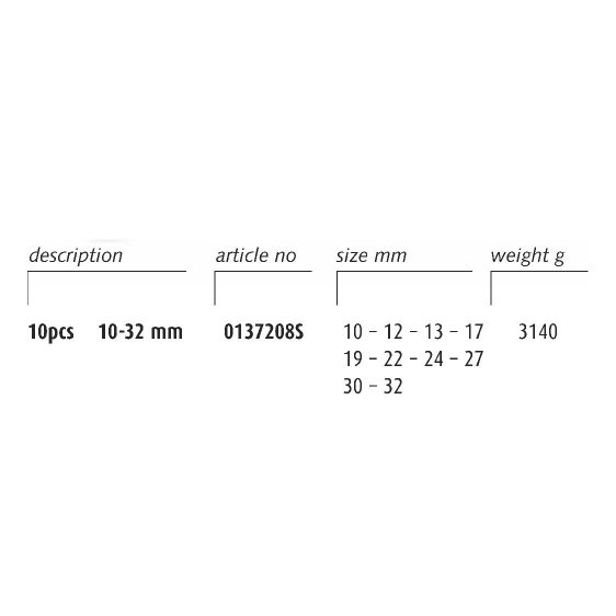 ENDRES 0137208S - 10pc Non-Sparking Metric Offset Combination Spanner Set