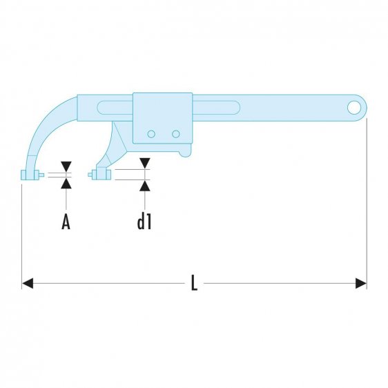 FACOM 116.X - Sliding Jaw Hook + Pin Spanner