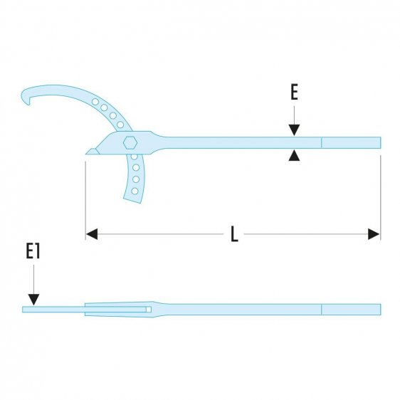 FACOM 119.X - Heavy Duty Hook + Pin Spanner
