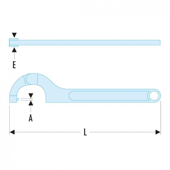 FACOM 126A.X - Hinged Hook + Removable Pin Spanner