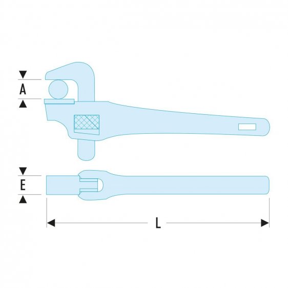 FACOM 135A.X - American Alloy Body 90' Offset Pipe Spanner