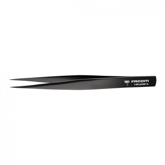FACOM 140.AAW13 - 130mm Straight Fine Smooth Nose Anti-Reflection Tweezers