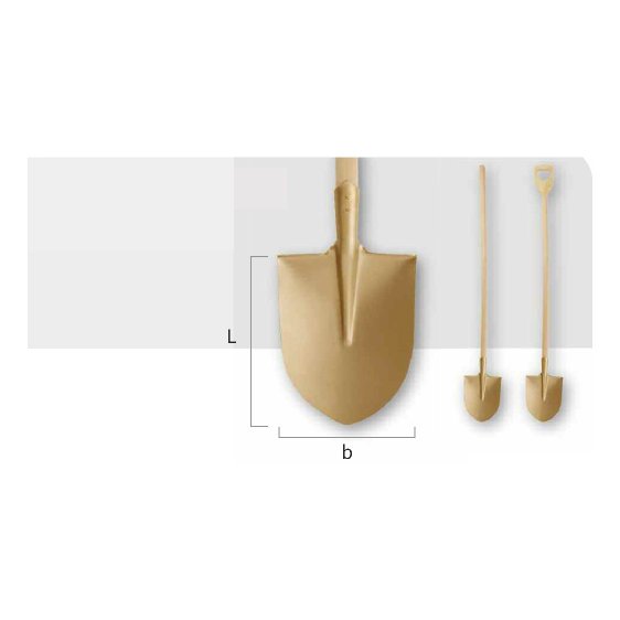 ENDRES 1531250S - 1400mm Non-Sparking Straight Handle Round Point Shovel