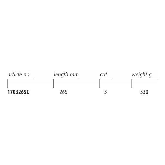 ENDRES 1703265C - 265mm Non-Sparking Flat Third Cut Metal File + Handle