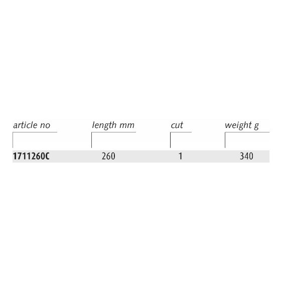 ENDRES 1711260C - 260mm Non-Sparking Half Round First Cut Metal File + Handle