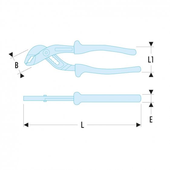 FACOM 180.VSE - 250mm Insulated Slip-Joint Pliers