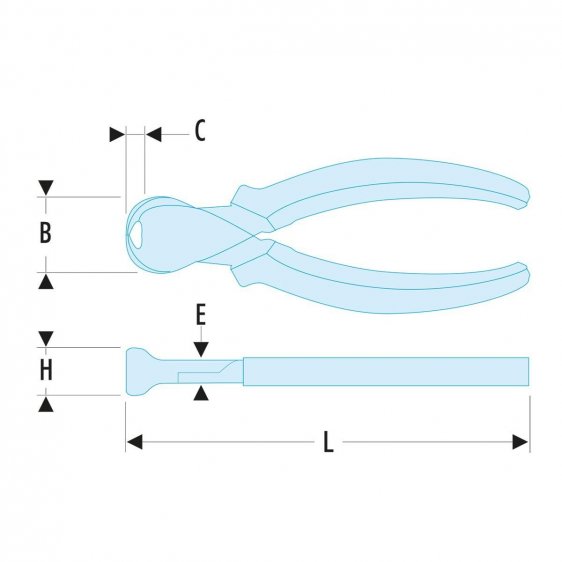 FACOM 190A.XG - High Power End Cutter PVC Grip Pliers