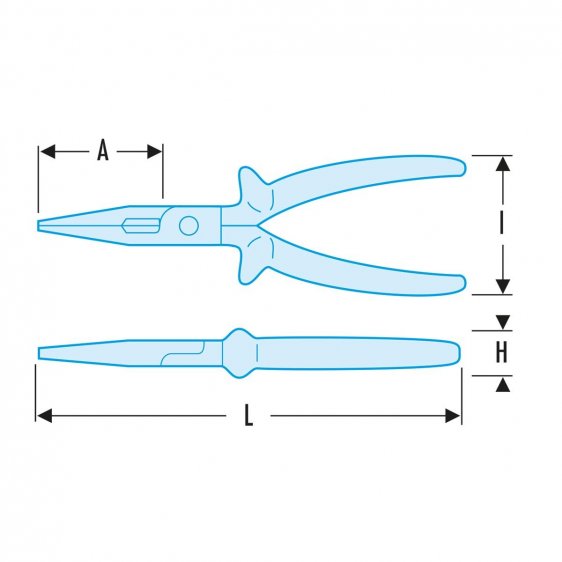 FACOM 193.16AVSE - 170mm Insulated Straight Half-Round Pliers