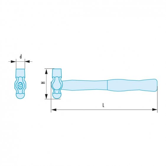 FACOM 202H.XSR - Non-Sparking Ball Pein Engineers Hickory Handle Hammer