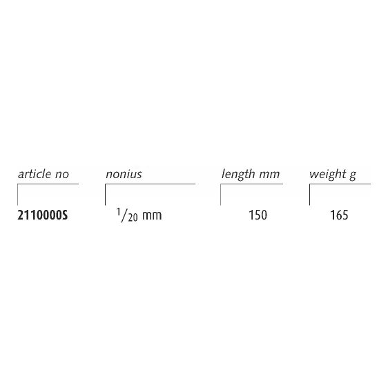 ENDRES 2110000S - 150mm Non-Sparking Metric Universal Calipers