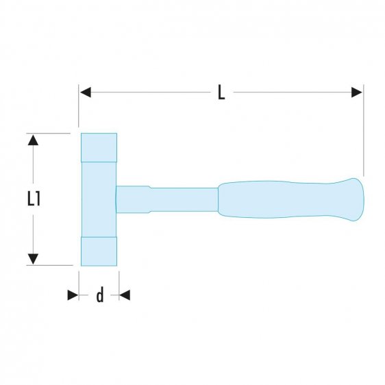 FACOM 212A.XSLS - SLS Tethered Replaceable Nylon Head Dead Blow Hammer Mallet