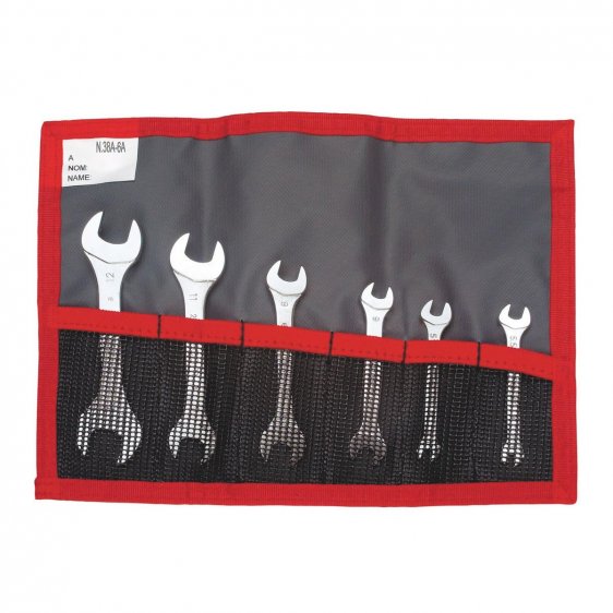 FACOM 22.JE6T - 6pc Metric Stubby Open Jaw Spanner + Roll