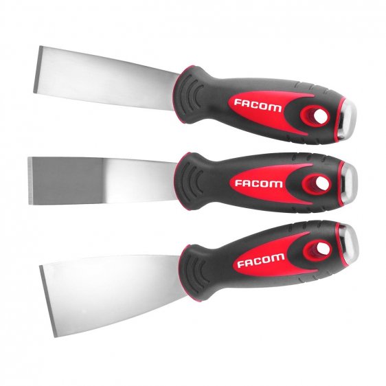 FACOM 235.J1 - 3pc Stainless Steel Comfort Grip Scrapers