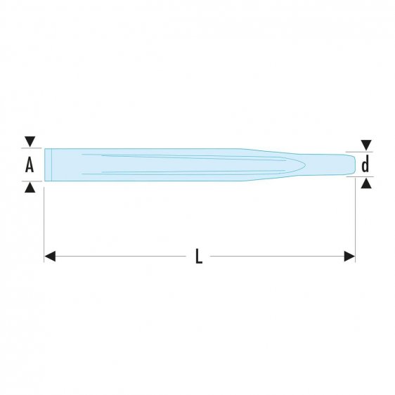 FACOM 262A.X - Round Head Fullered Flat Blade Chisel