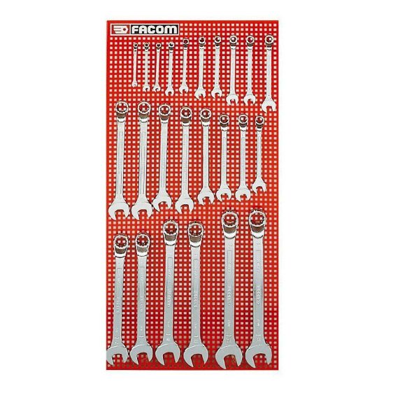 FACOM 41.P24M - 24pc Metric Offset Combination Spanner Set + Panel