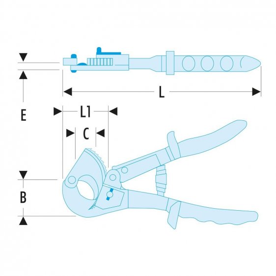 FACOM 413A.X - Ratchet Copper Aluminium Cable Cutter Cropper