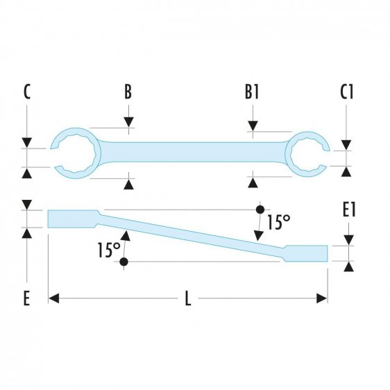 FACOM 42.XU - Inch Offset Flare Nut Spanner
