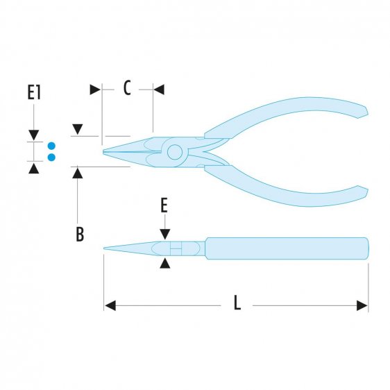 FACOM 424.MT - 120mm Straight Short Smooth Round Micro-Tech Pliers