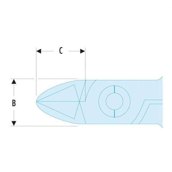 FACOM 4X5.E - Long Compact Bullet-Nose Anti-Static Cutter Plier