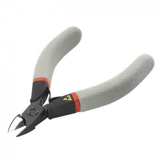 FACOM 435.RE - Semi-Flush + Retainer Long Compact Bullet-Nose Anti-Static Cutter Plier