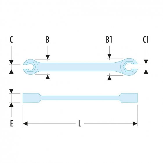 FACOM 43.XM - Metric Straight Flare Nut Spanner